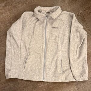 Columbia Light Gray Fleece Jacket XL extra large